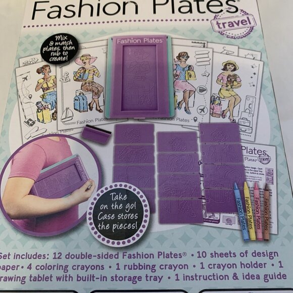 Fashion Plates TRAVEL Set Kahootz Dress Design Kit NIB Rubbing 30 pieces - Picture 6 of 8